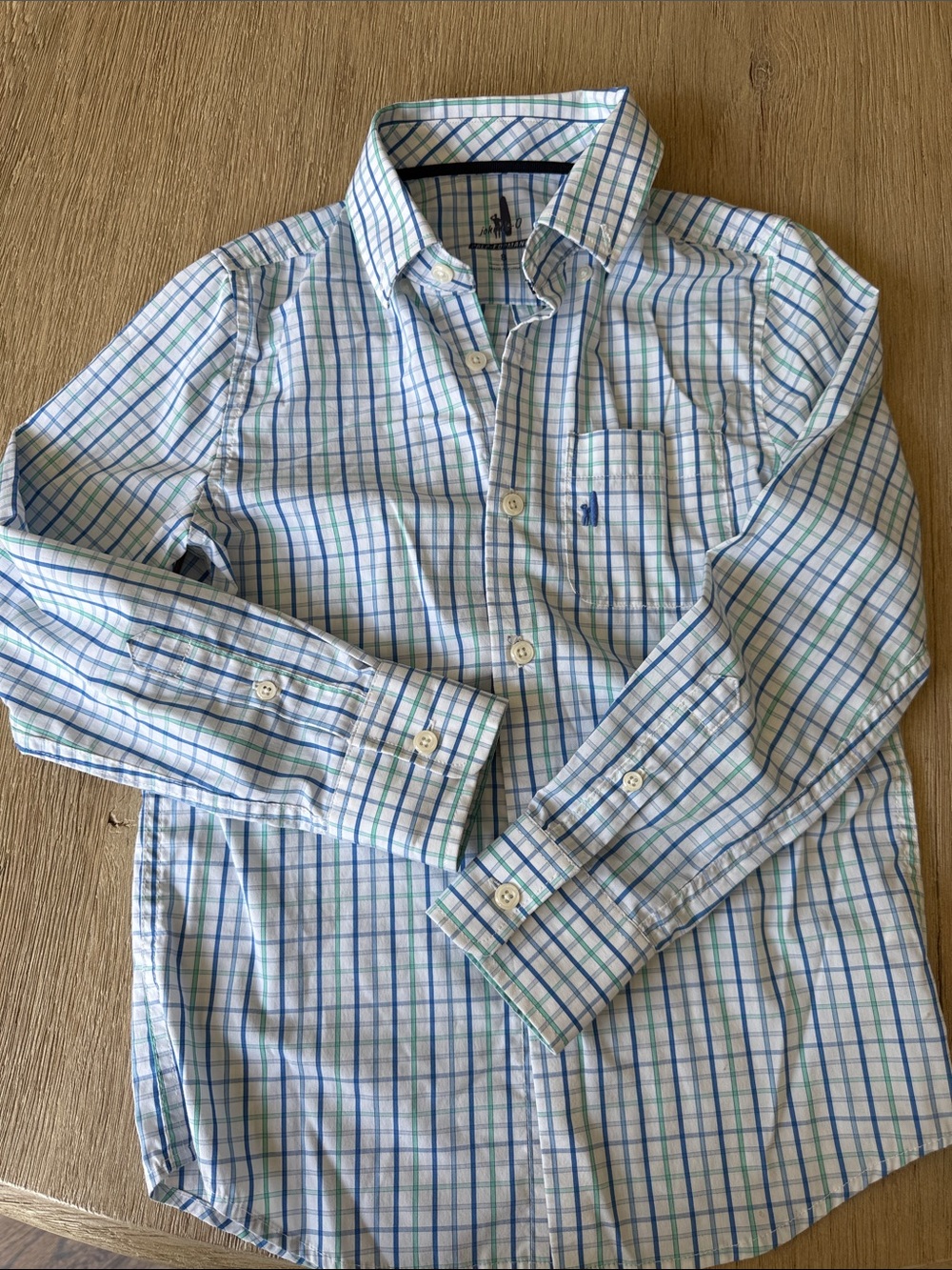 johnnie-O Boys Blue & Green Windowpane Button-Down Shirt